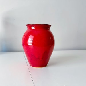 Kit Vanderwal Pottery Vase: Rote chinesische Tropfglasur, Seagrove Navy