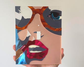 Cubierta de interruptor de luz de acrílico con estilo pop art de los 90