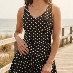swim dresses with shorts Zando One Piece Modest Dress Tummy Control Swim Suits on any UPF 50 suit that had mesh or other fabric panels Swim 365 Side-Slit Swim Dress