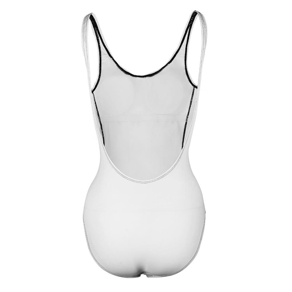 Cream ribbed bikini one piece swim Backless s