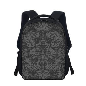 Vampire Art Black Grunge Goth Damask Student Backpack available in 3 sizes