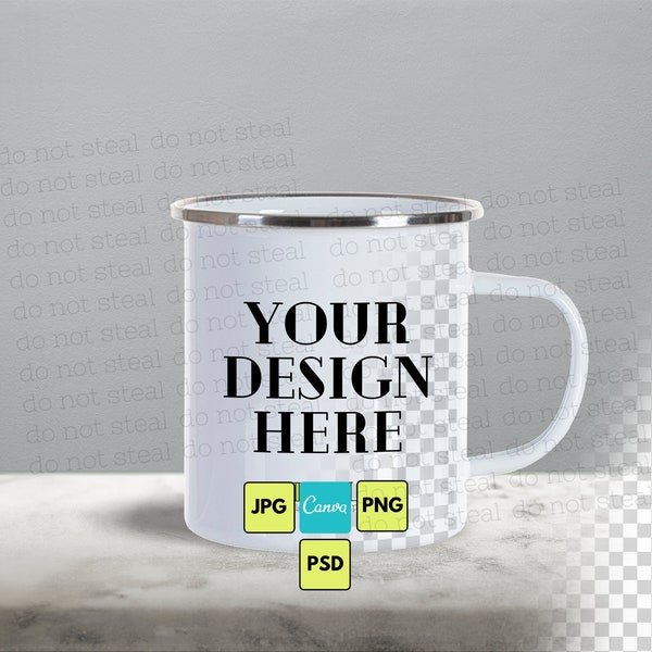 Enamel Mug Mockup, Cup Mockup, 17 oz. Camping Mug Mockup, Outdoor Coffee Cup Styled Sock Photo, Digital, PNG, JPG, PSD