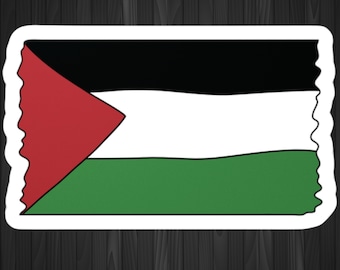 Palestine Flag - Support Palestine Sticker - Palestine Bumper Sticker - Save Palestine Sticker Waterproof - Kiss-Cut Vinyl Decals