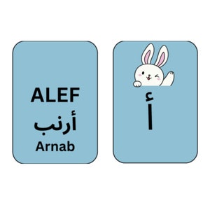Arabic Alphabets Flash Cards - Arabic Letters - Learn Arabic - Arabic Printable - Arabic Letters for Kids and Adults - Double Sided