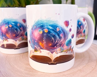 Galaxy Tasse; Buchtasse; Teetasse; Kaffeetasse; Tasse für Leser; Bookmerch