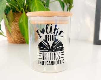 SuB Glas ; I like big books and I cannot Lie; Bücherglas; Stapel ungelesener Bücher; Sparglas; Bookmerch; Geschenk für LeserInnen