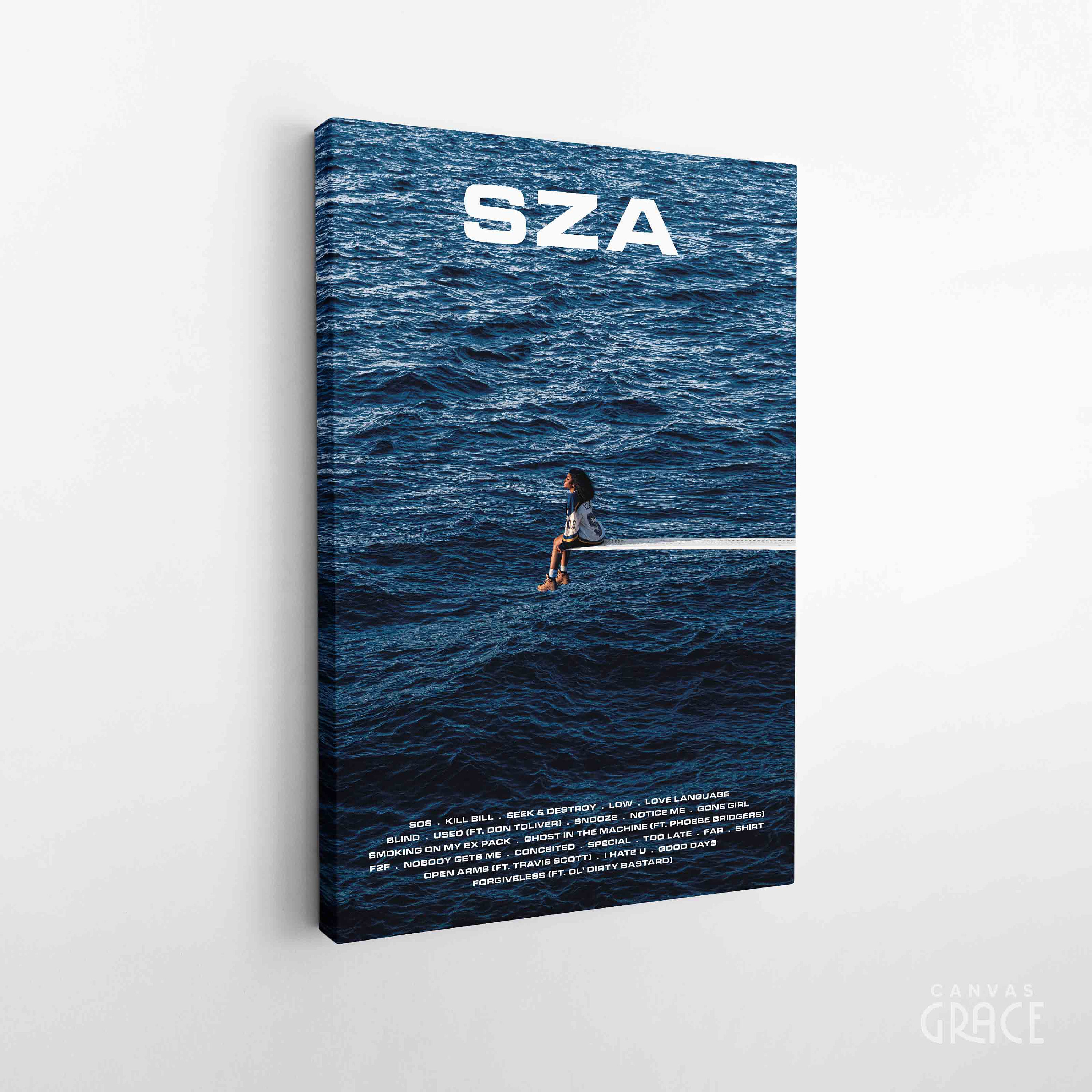 SZA Poster, SOS Album Cover Canvas, Album Cover Print, SZA Tracklist