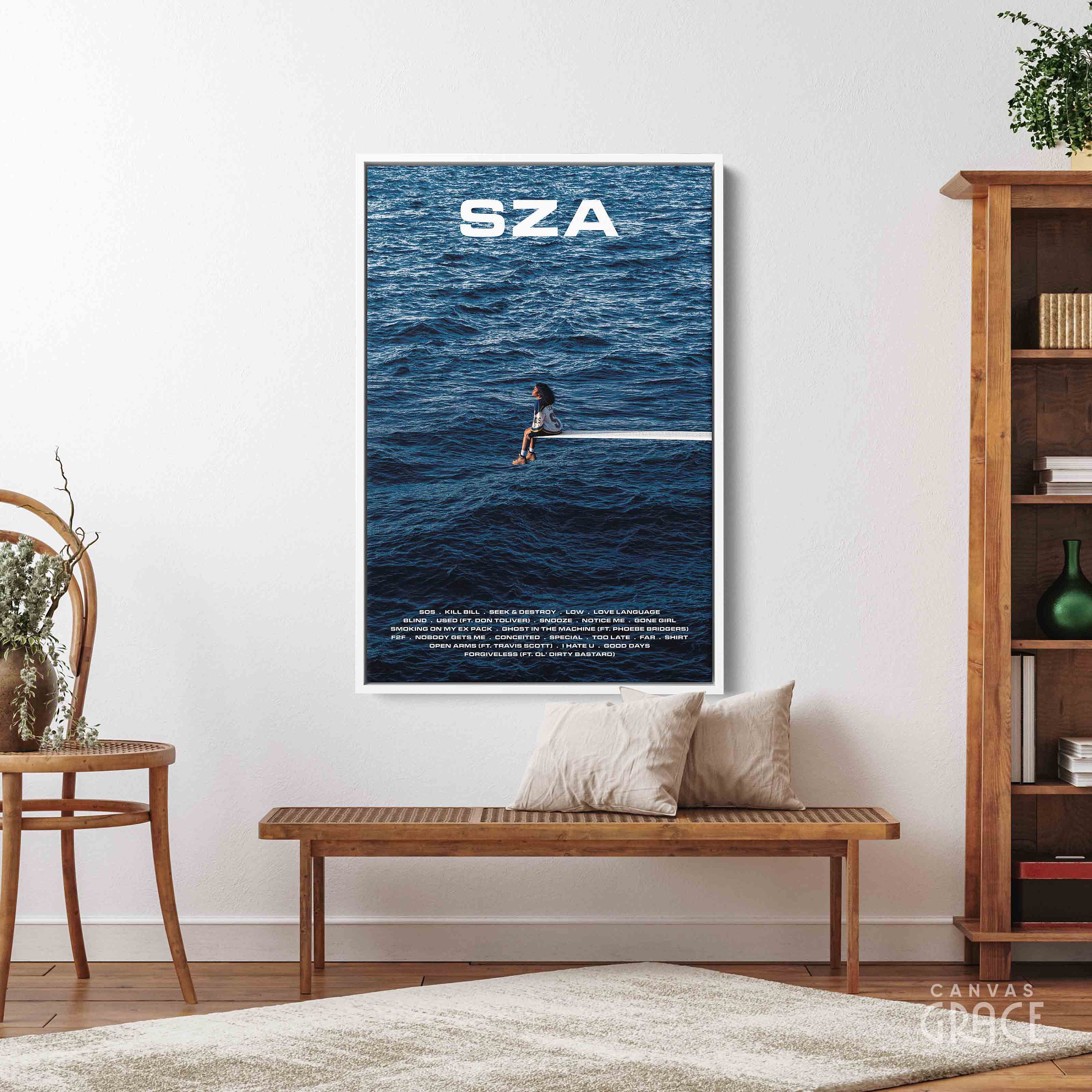 SZA Poster, SOS Album Cover Canvas, Album Cover Print, SZA Tracklist