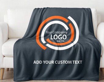 Personalized Logo Blanket: Custom Fleece Throw, Corporate Gift