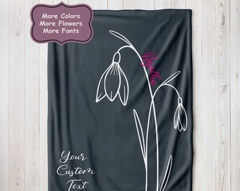Personalized Birth Month Flower Blanket: Custom Floral Throw Gift