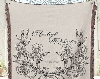 Personalized Wedding Throw Blanket