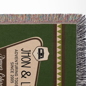 Custom RV Camping Travel Blanket | USA Road Trip Blanket | Retirement Gift for Him, Couple, Coworker Gif