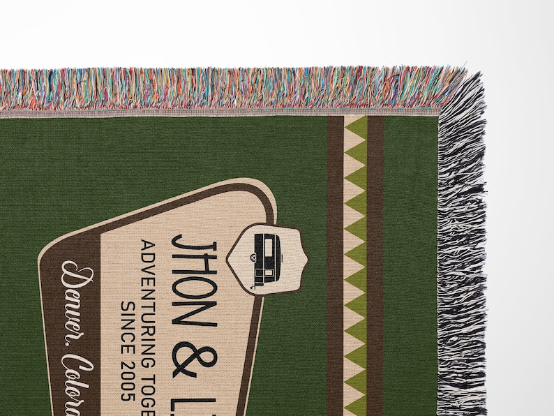 Custom RV Camping Travel Blanket | USA Road Trip Blanket | Retirement Gift for Him, Couple, Coworker Gif