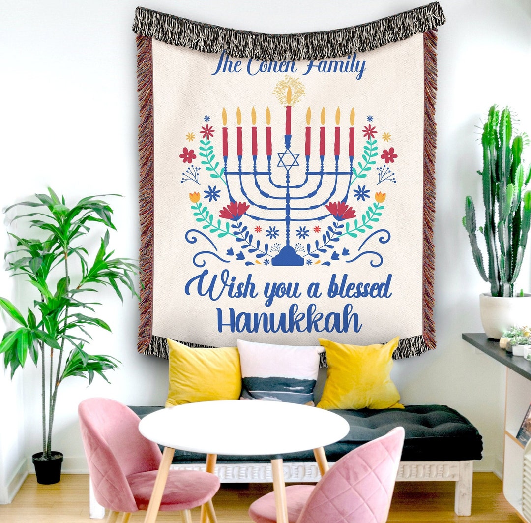 Personalized Jewish Blanket Hanukkah Decoration Home Accent Etsy