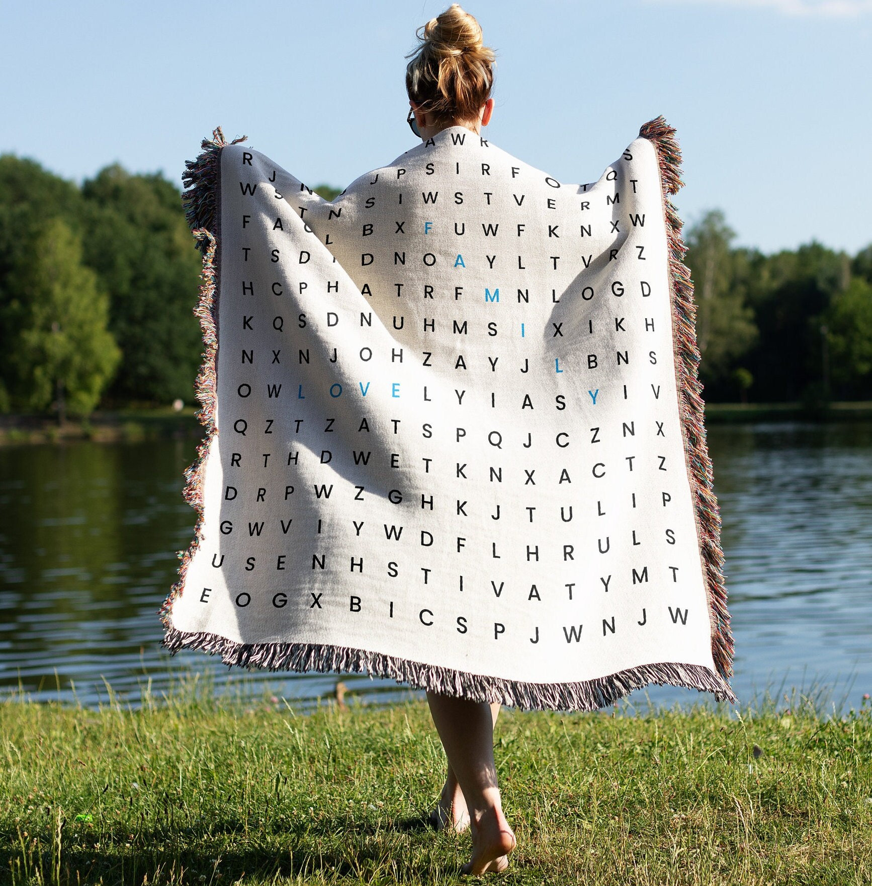 Custom word search blanket personalized word search blanket woven