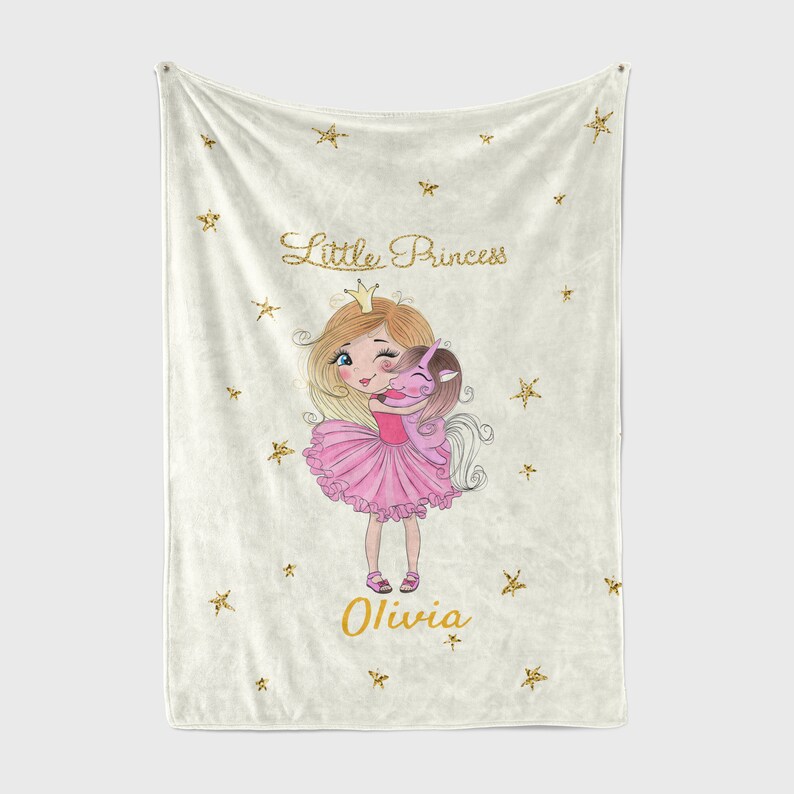 Personalized Princess Baby Blanket for Girl Custom Princess Etsy