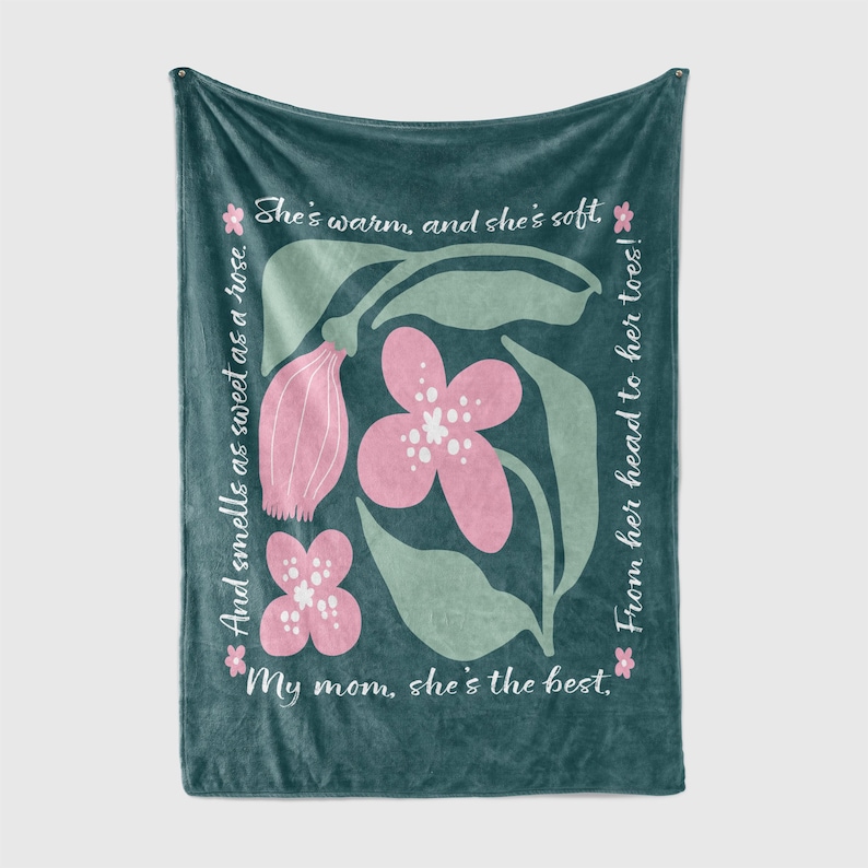 Personalized Flower Design in Woven Blanket, Soft Blanket, Sherpa