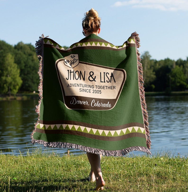 Personalized National Parks Anniversary Cotton Woven Blanket Throw - Made in The USA. NATIONAL PARKS BLANKET, Camping Plush Blanket, Gift for Nature Lover or Traveler, Outdoor Gift, Camping Blanket Gift, Camper Decor, RV Gifts, Camp Gifts For Her.