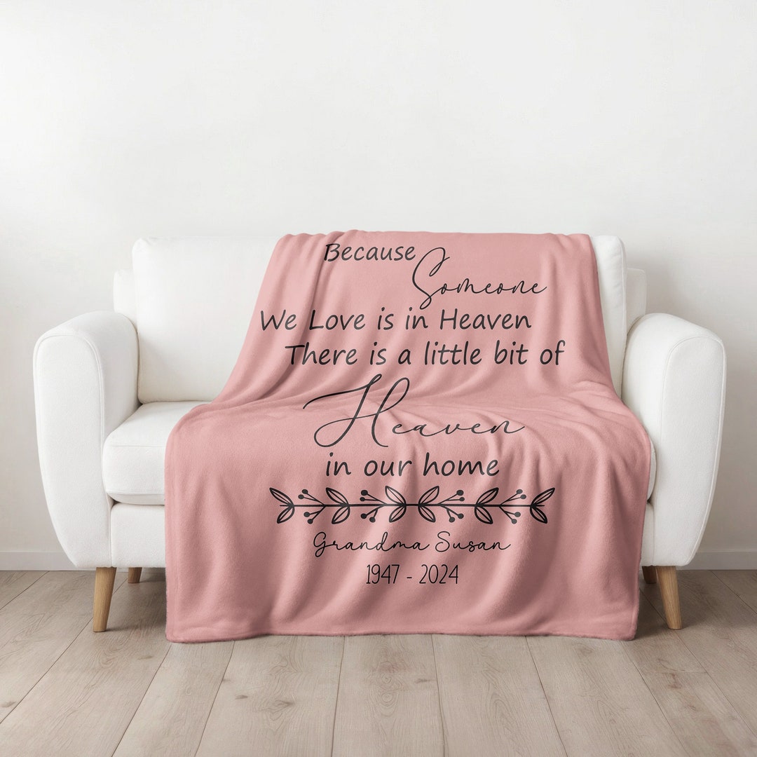 Personalized Memorial Throw Blanket, Heaven Memorial Gifts, Sympathy