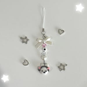 Headphone Miffy Keychain + Phone Charm | kawaii accessories | coquette bow | phone strap