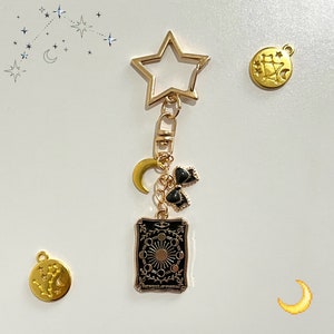 Portachiavi in oro con carta dei Tarocchi / astrologia / spirituale / accessori
