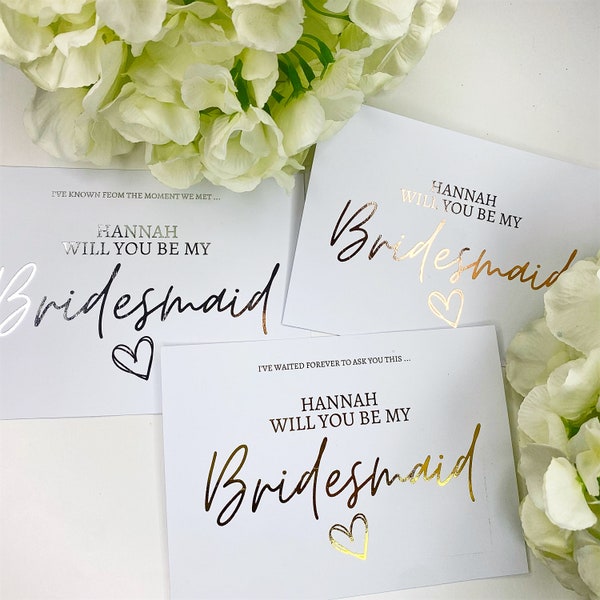 Personalised Will You Be My Bridesmaid Card, Bridesmaid Gifts | Bridesmaid Card, Bridal Shower, Bridesmaid Proposal, Bridesmaid Gift