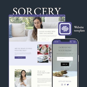 Squarespace Website Template for Tarot reader, Coach and healing influencer.