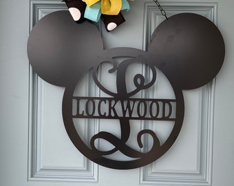 Mickey Mouse Name Sign - Mickey Gifts for Adults for Christmas, Birthdays, Weddings, Anniversaries with Last Name or Couple Names