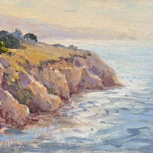 View From the Bluffs - original 8&quot;x10&quot; oil painting of Mendocino coastline