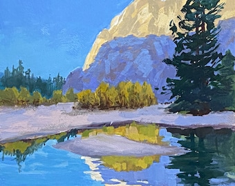 Original Gouache Painting Yosemite Impressions And Reflections