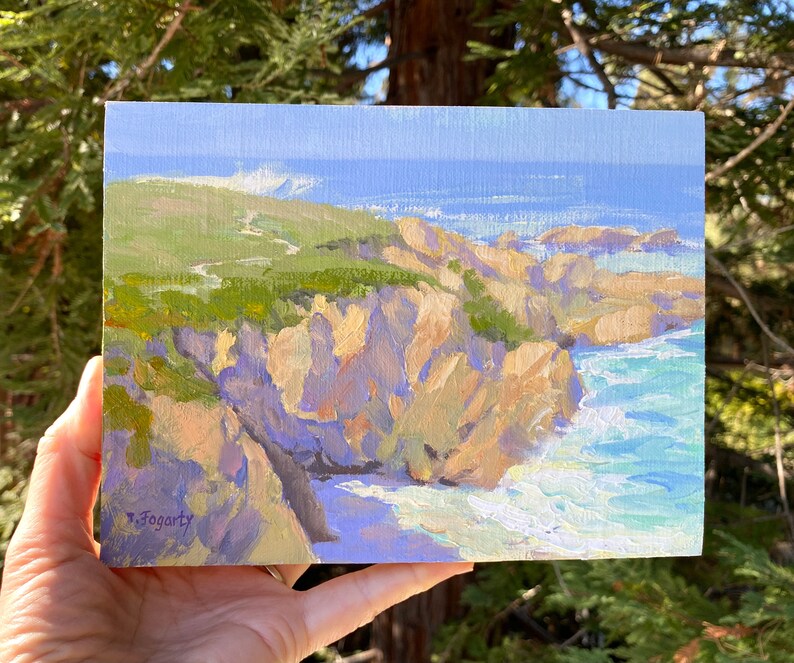 Original 6x8 Readytohang Oil Painting Path Along the Cliffs Etsy