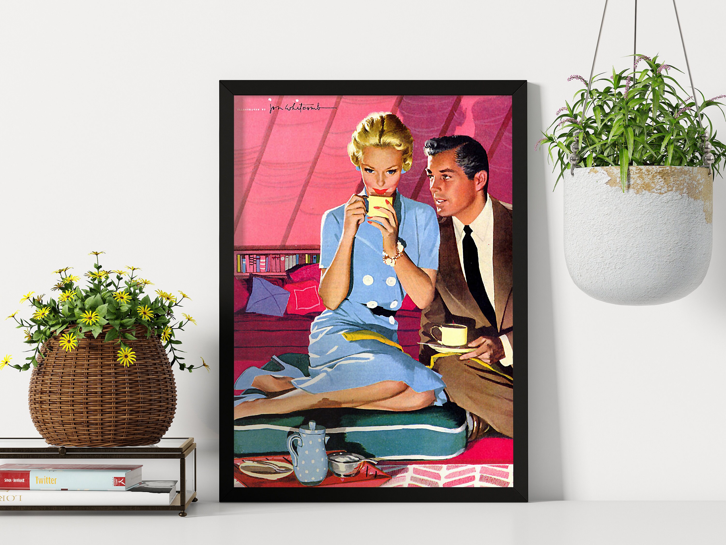 Discover Coffee Seduction Vintage Ad  Poster