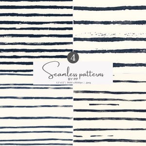 stripe pattern, watercolor stripes, navy lines, seamless texture, hand drawn, digital pattern, fabric print, nautical style, modern stripe