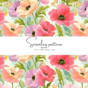 motif aquarelle, floral transparent, clipart coquelicot, illustration botanique, fleurs de jardin, coquelicots pastel, texture aquarelle, motif jpeg