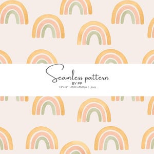 Pastell Regenbogen, Boho Muster, neutrales Dekor, Baby Tapete, Kinderzimmer Design, minimalistischer Regenbogen, nahtloses Muster, modernes Regenbogen, Kinder