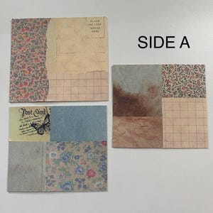 Lot de 3 cartes de journalisation pour collage faites à la main