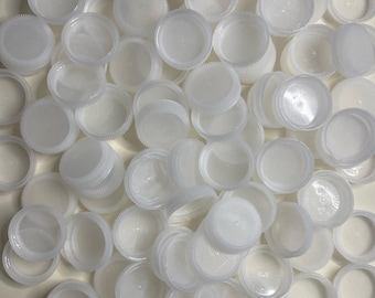 Lot of Clear White Plastic Bottle Caps Upcycled Crafts for Kids Plastic Recycled Jewelry