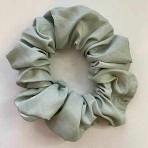 XLarge Green Scrunchies Upcycled Flat Sheet Hair Accessories Sustainable No Waste Hair Tie Gifts for girls for teens for her for mom