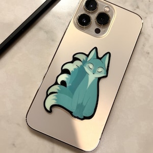 Ghostly Kitsune Fox Glow in the Dark Sticker for Laptop, iPhone, Water Bottle