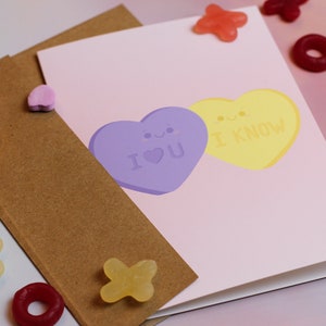 I Love You, I Know, Star Wars-inspired Conversation Heart Greeting Card for Valentine&#39;s Day