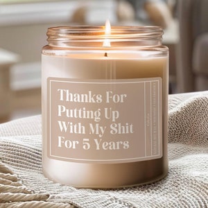 Custom Anniversary Gift, 5th Anniversary, 5 Year Anniversary, Wedding Candle, Anniversary Gift For Him Her, Funny Gift Boyfriend Girlfriend