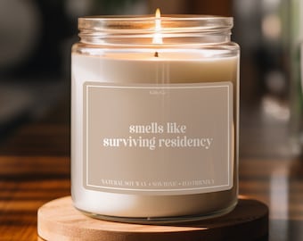 Residency Candle, Gift for Residency, Gift for Medical Student, Completed Residency Gifts, Residency Graduation, Match Day Gift,Doctor Gift