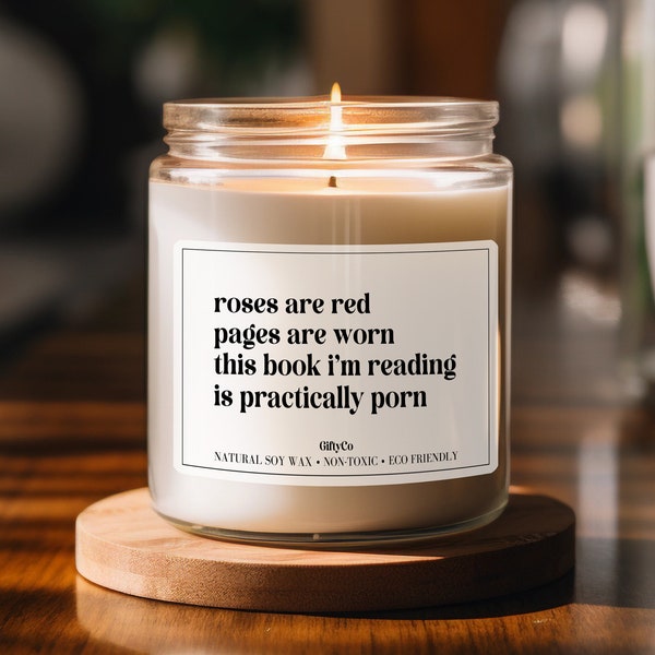 Smut Candle, Roses Are Red, Smut Gift, Spicy Book Gift, Romance Reader, Smut Reader Gifts, Reader Gift, Bookish Candle Funny Book Lover Gift