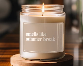 Teacher Gift, Teacher Candle, Summer Break, End of School Year, Teacher Appreciation Gift, Thank You, Summer Vacation, Funny Teacher Gifts
