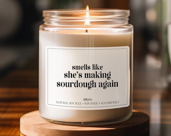 Sourdough Candle, Funny Sourdough Candle Gift, Gift for Baker, Bread Making Gift, Baking Gift, Funny Bread Gift, Wake and Bake, Gift for Her