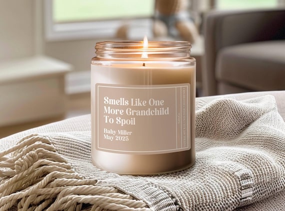Custom Pregnancy Reveal Gift, Baby Announcement Candle, Gift for Grandparents, Grandparents Again Gift, Gift for Parents, Baby Reveal