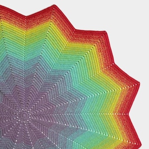 Rainbow Star Baby Blanket | Ombre Baby Blanket | Gender Neutral Crochet Baby Blanket | Colorful Cotton Blanket for Summer