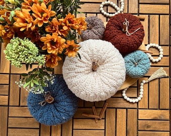 CROCHET PATTERN | Cozy Cottage Pumpkin | Fall Farmhouse decor | Step by Step Photos | Textured Waves | XS, S, L, M Sizes | Digital Download