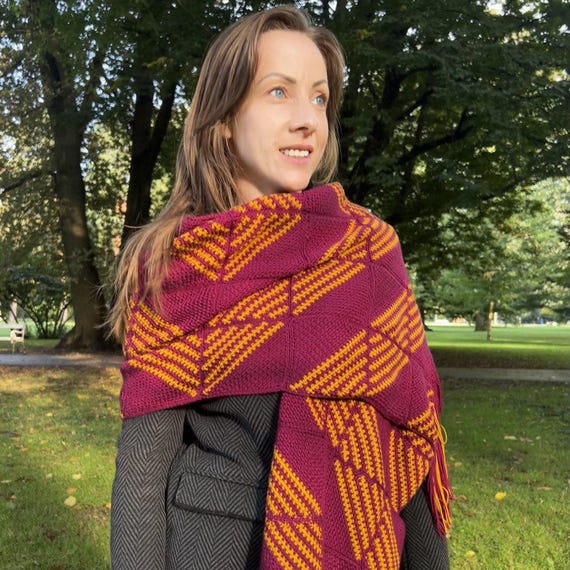 Uncinetto Stola Lana Elegante Sciarpa All'uncinetto Delizia Rossa