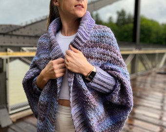 CROCHET PATTERN | Viola Cocoon Cardigan for Women | 9 sizes XS-5XL | Easy Cardigan Pattern for Beginners | Digital Download